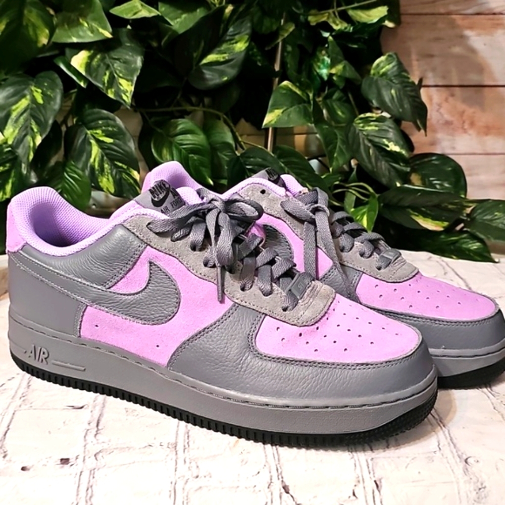 Nike NWOB Air Force 1 'Nike By You" Custom Lavender/Gray/ Black Sneakers Men 9